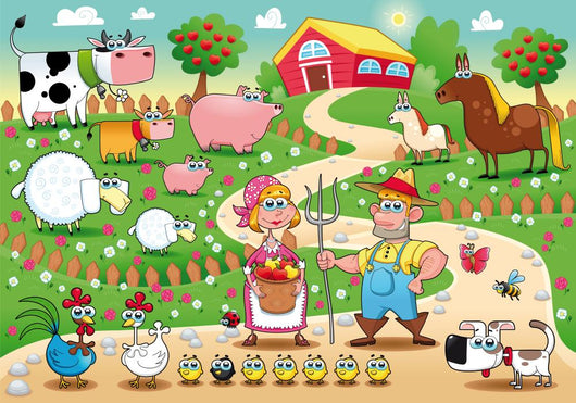 Farm Family Funny Cartoon Wall Decal