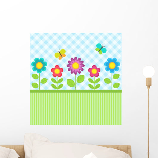 Flowers and Butterflies Wall Decal