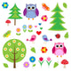 Birds Tress and Owls Wall Decal