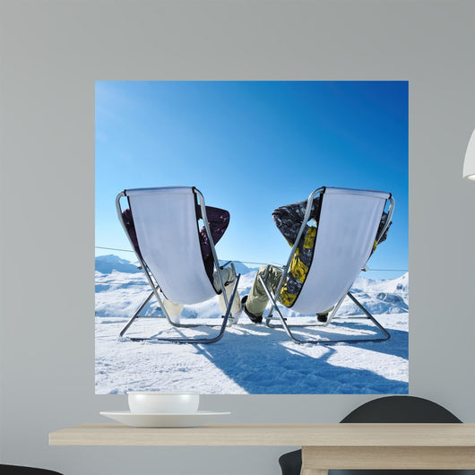 Apres Ski Mountains Wall Decal