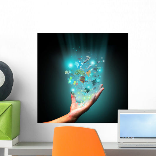 Hand Holding Object Wall Decal