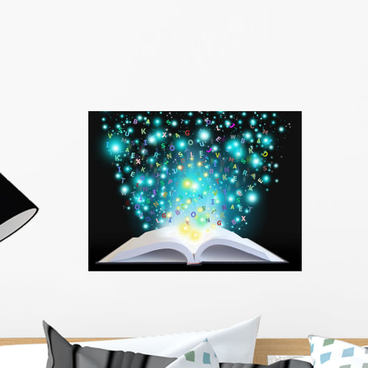 Magic Book with Letters Wall Decal