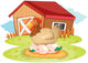 Farm House and Hen Wall Decal