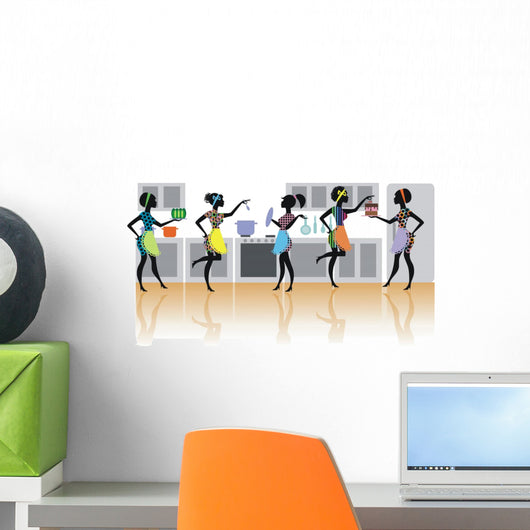 Five Silhouettes Girls Kitchen Wall Decal