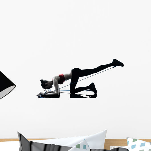 Woman Exercising with Gymstick - Leg Extension Wall Decal