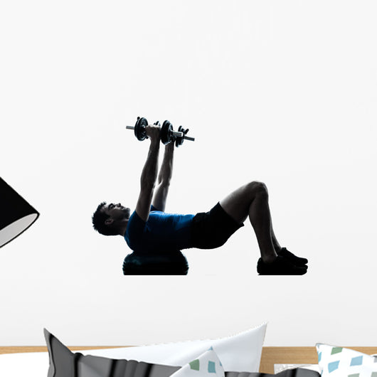 Man Exercising Bosu Weight Wall Decal