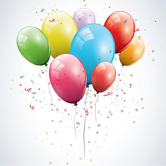 Glossy Birthday Balloons Wall Decal
