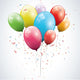 Glossy Birthday Balloons Wall Decal