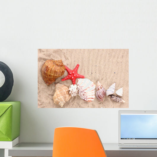 Seashells and Starfish Sand Wall Decal