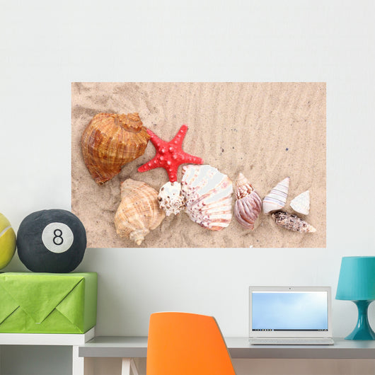 Seashells and Starfish Sand Wall Decal