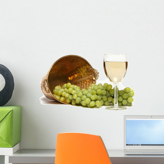 White Wine and Grapes Wall Decal