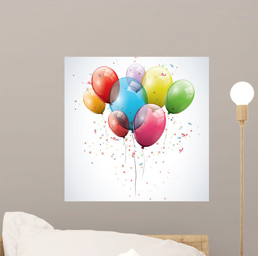 Transparent Birthday Balloons Wall Decal