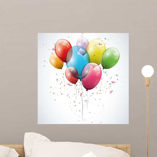 Transparent Birthday Balloons Wall Decal