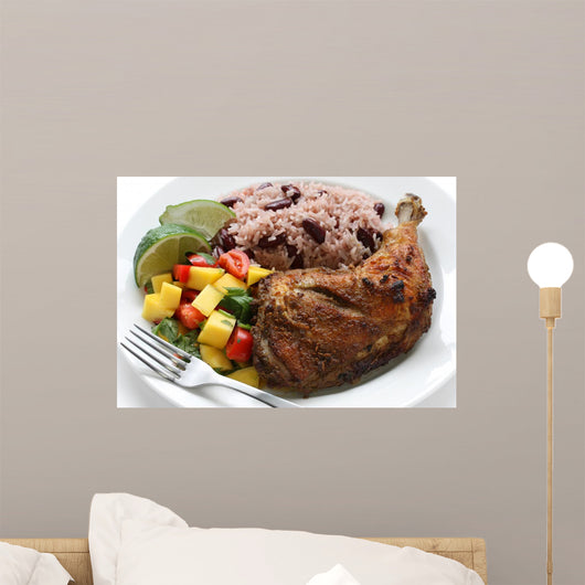 Jerk Chicken Plate Jamaican Wall Decal