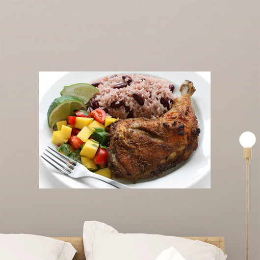 Jerk Chicken Plate Jamaican Wall Decal