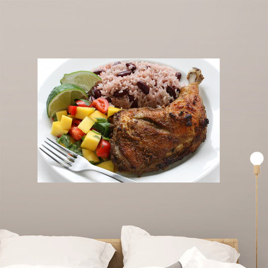 Jerk Chicken Plate Jamaican Wall Decal