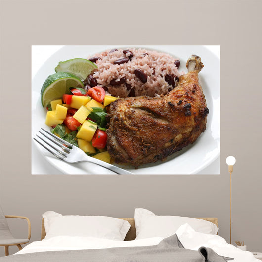 Jerk Chicken Plate Jamaican Wall Decal