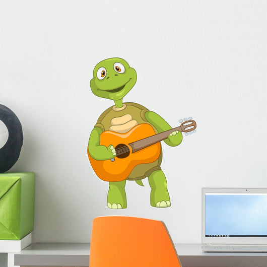 Funny Turtle Guitarist Wall Decal