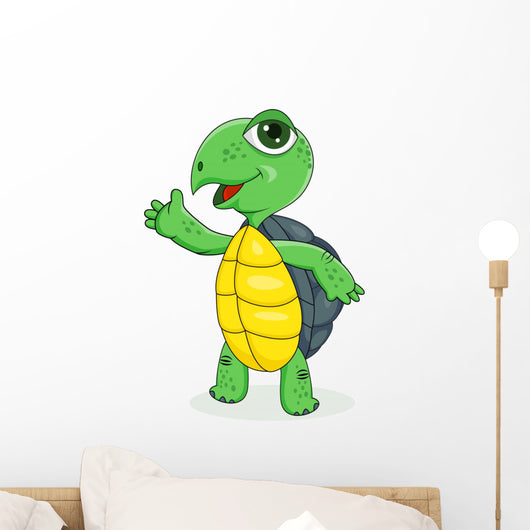 Turtle Waving Hand Wall Decal