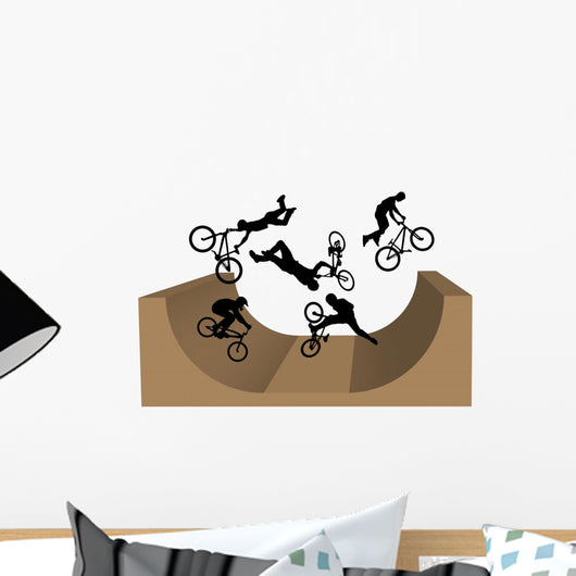 Cycling BMX Silhouette Wall Decal