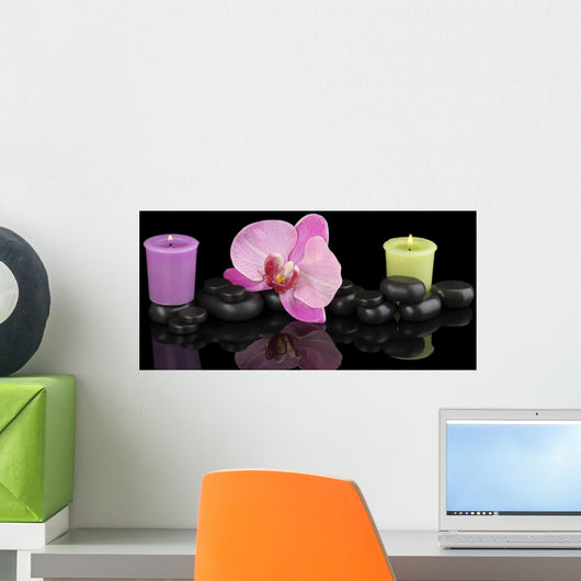 Spa Stones with Orchid Wall Decal