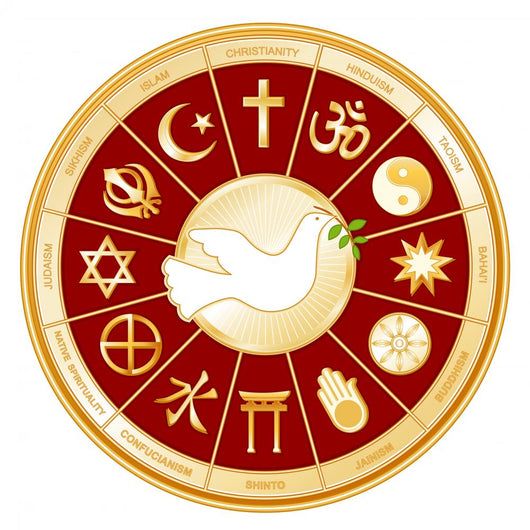 World Religions Dove Mandala Wall Decal