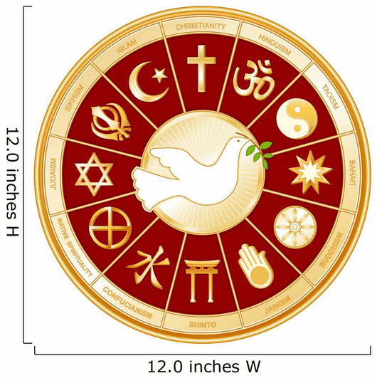 World Religions Dove Mandala Wall Decal