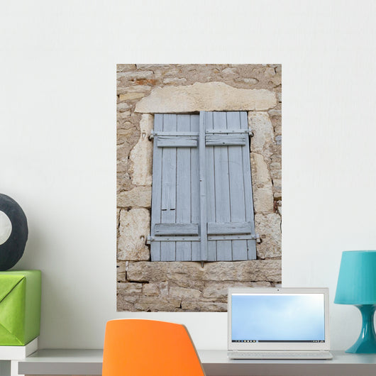 Blue Wooden Shutters Wall Decal