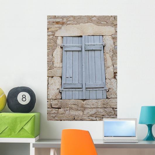 Blue Wooden Shutters Wall Decal