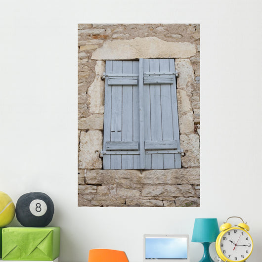 Blue Wooden Shutters Wall Decal