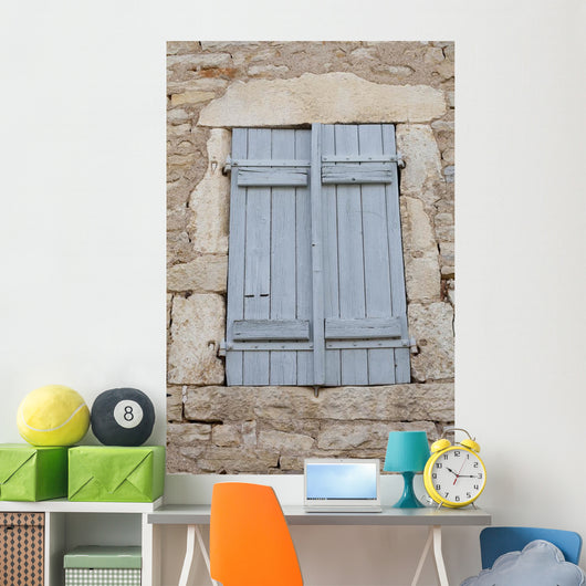 Blue Wooden Shutters Wall Decal