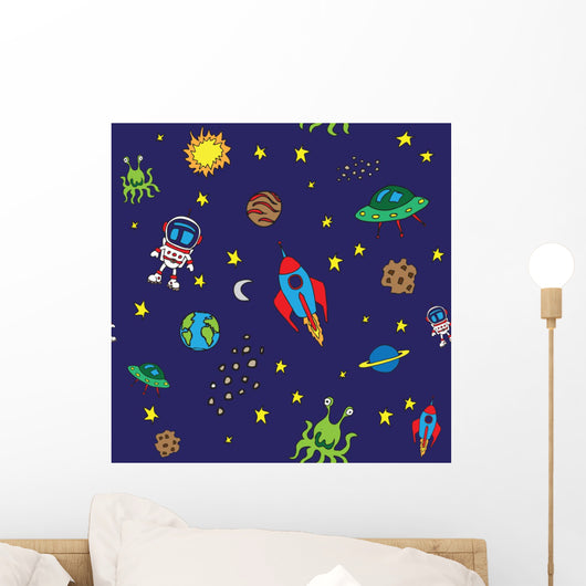 Seamless Outer Space Pattern Wall Decal