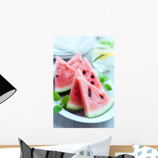 Sliced Water Melon Plate Wall Decal