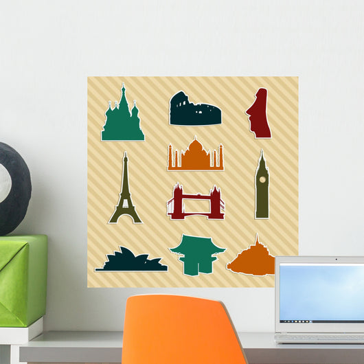 World Landmark Silhouettes Set Wall Decal