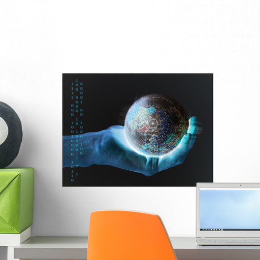 Computer Earth Wall Decal