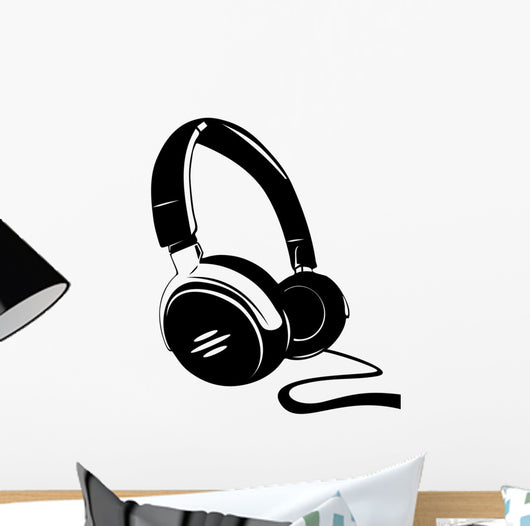 Headphones White Wall Decal
