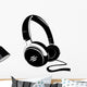Headphones White Wall Decal
