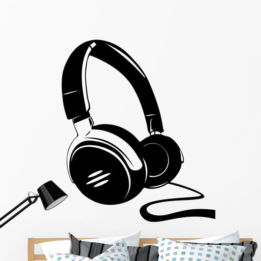 Headphones White Wall Decal