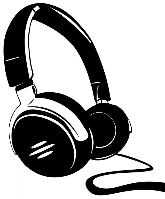 Headphones White Wall Decal