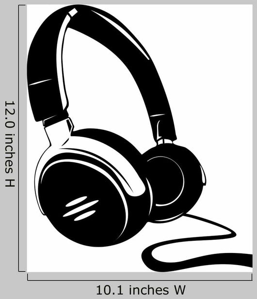 Headphones White Wall Decal