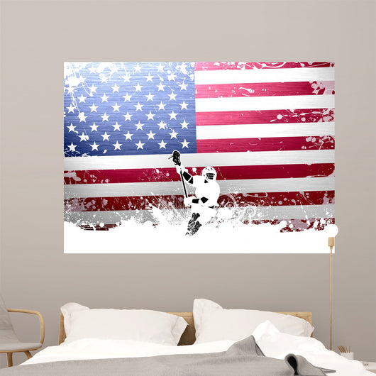 USA Flag Lacrosse Wall Decal