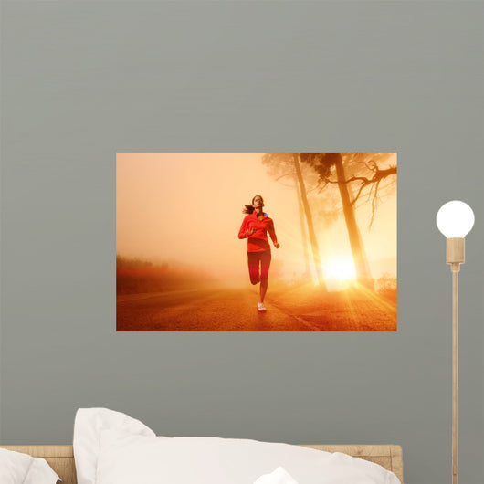 Sunrise Running Woman Wall Decal
