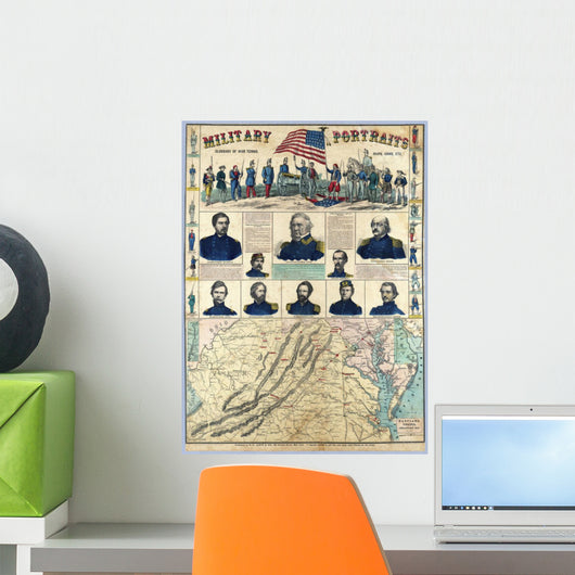 Us Civil War Map Wall Decal