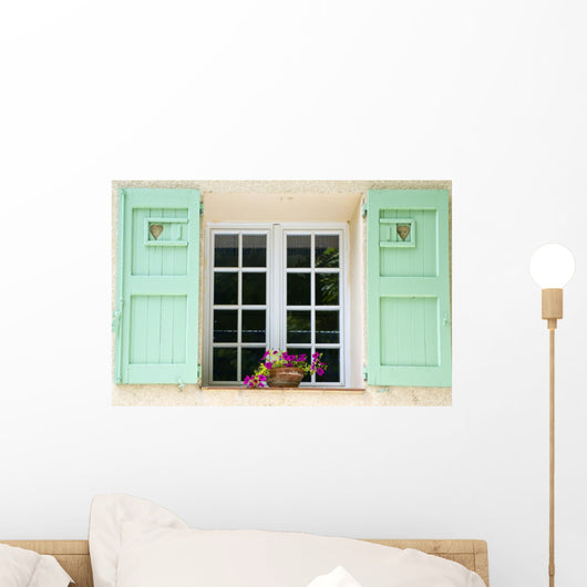 Provencal Green Window Wall Decal