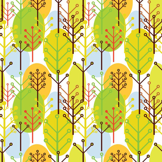 Seamless Pattern Trees Wall Decal