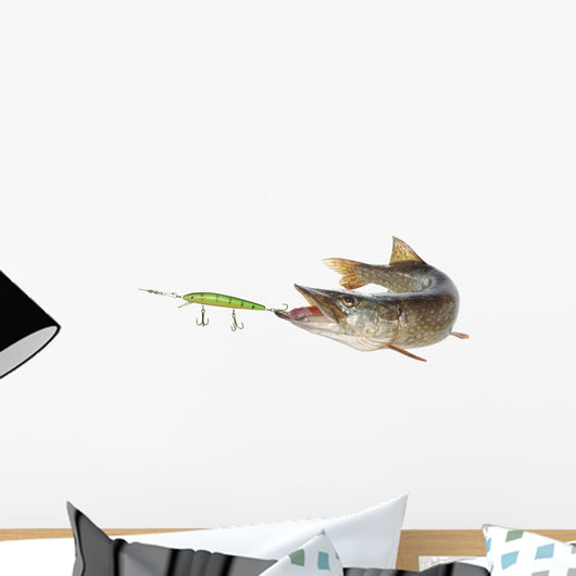pike and artificial bait Wall Decal