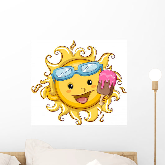 Sun Holding a Popsicle Wall Decal