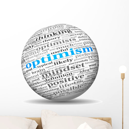 Optimism concept in tag cloud Wall Decal
