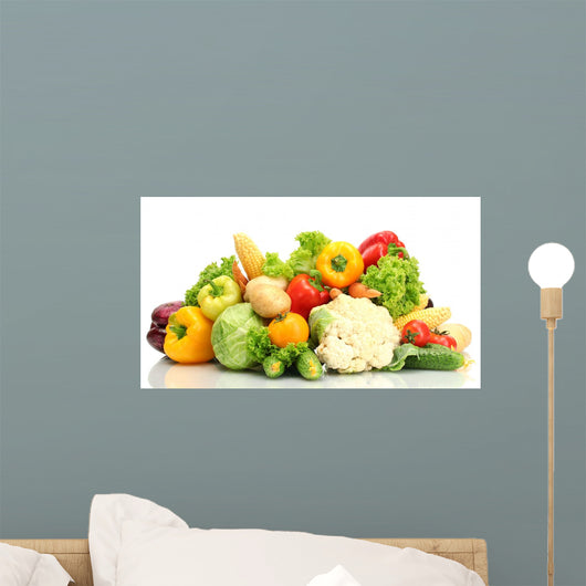 Fresh Vegetables White Wall Decal