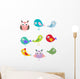 Set Different Cute Birds